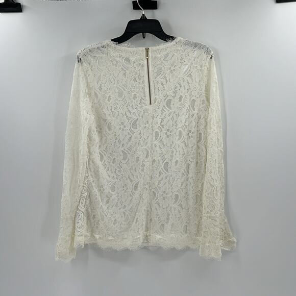 Soft Surroundings Women's Whimsical Lace Bell Sleeve Top - Ivory - Large - Picture 7 of 7